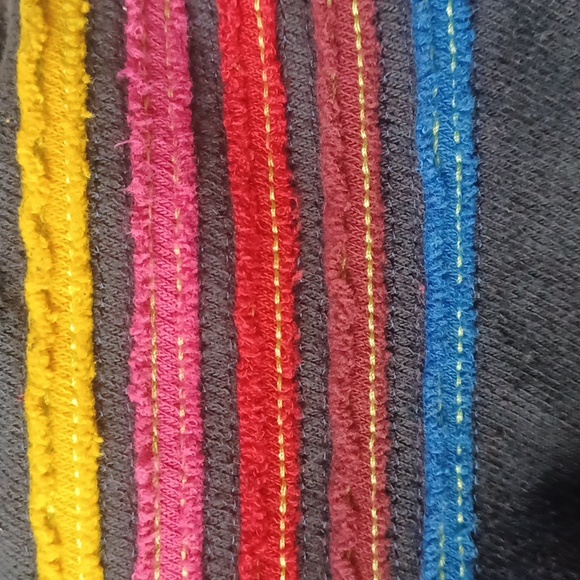 BOHO Cute Sweatpants Chevron Striped Leg Size Medium Jogger Track Pants Retro - Picture 13 of 13